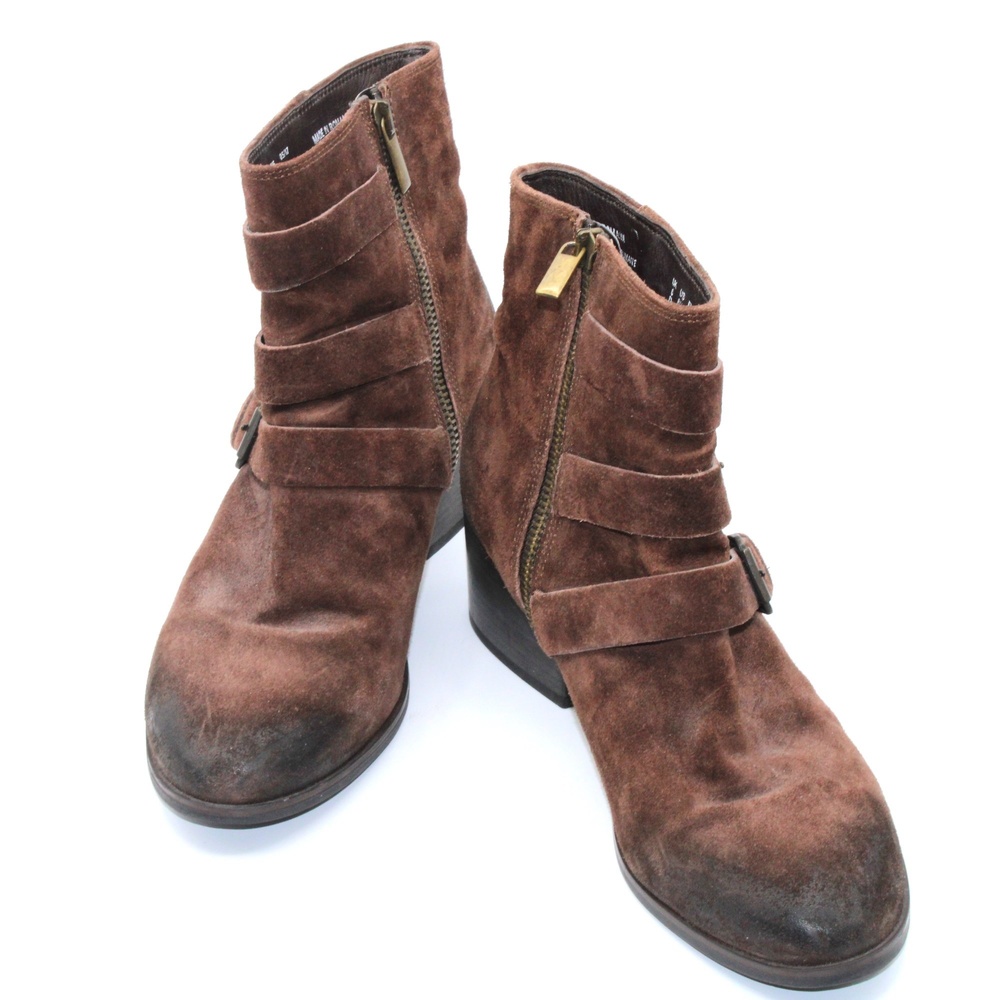 Clarks Elvina Haze Distressed Suede Ankle Boots, Brown, Size 8.5